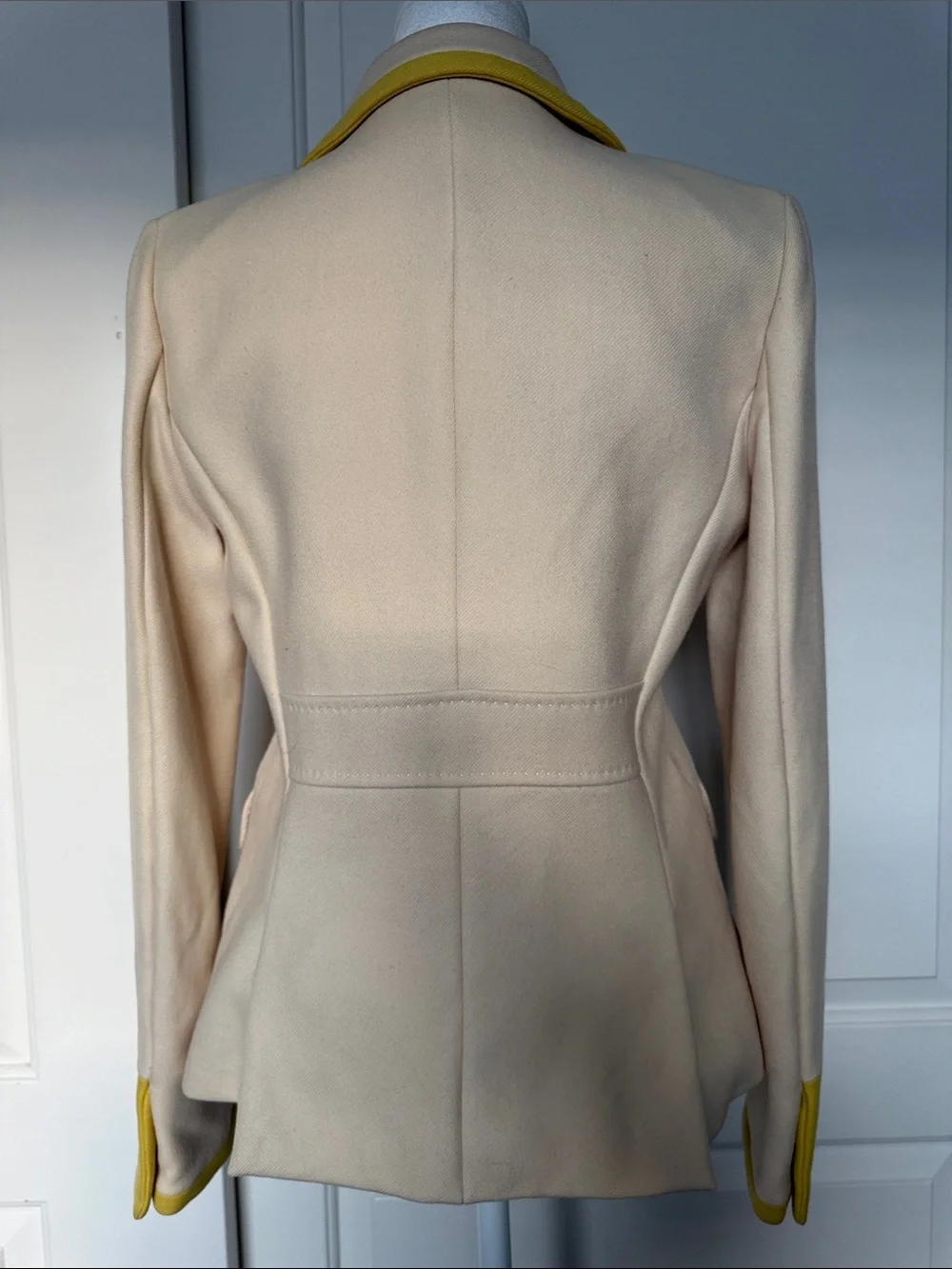 J. Crew Cream Blazer with Mustard Trim Size S